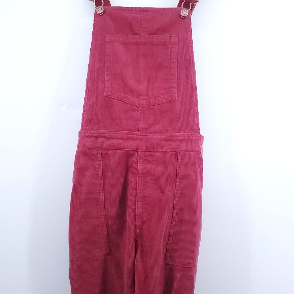 Passengers Red Courduroy Dungarees Overalls CrissCross Straps Button Sides| M - Picture 4 of 16